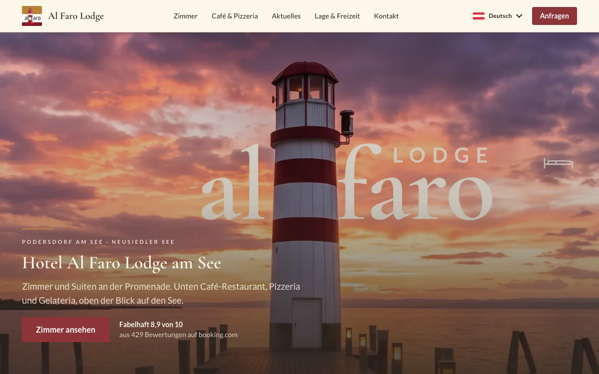 Concept for Al Faro Lodge’s new website