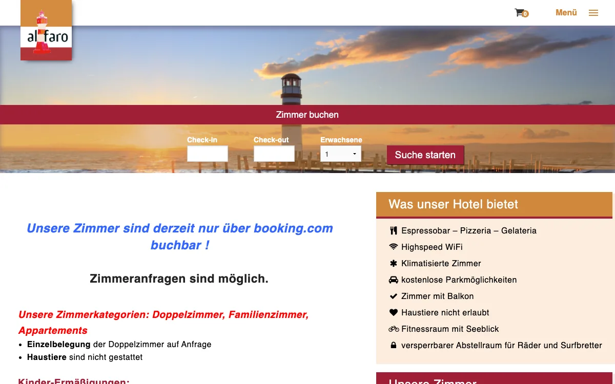 Al Faro Lodge’s current website