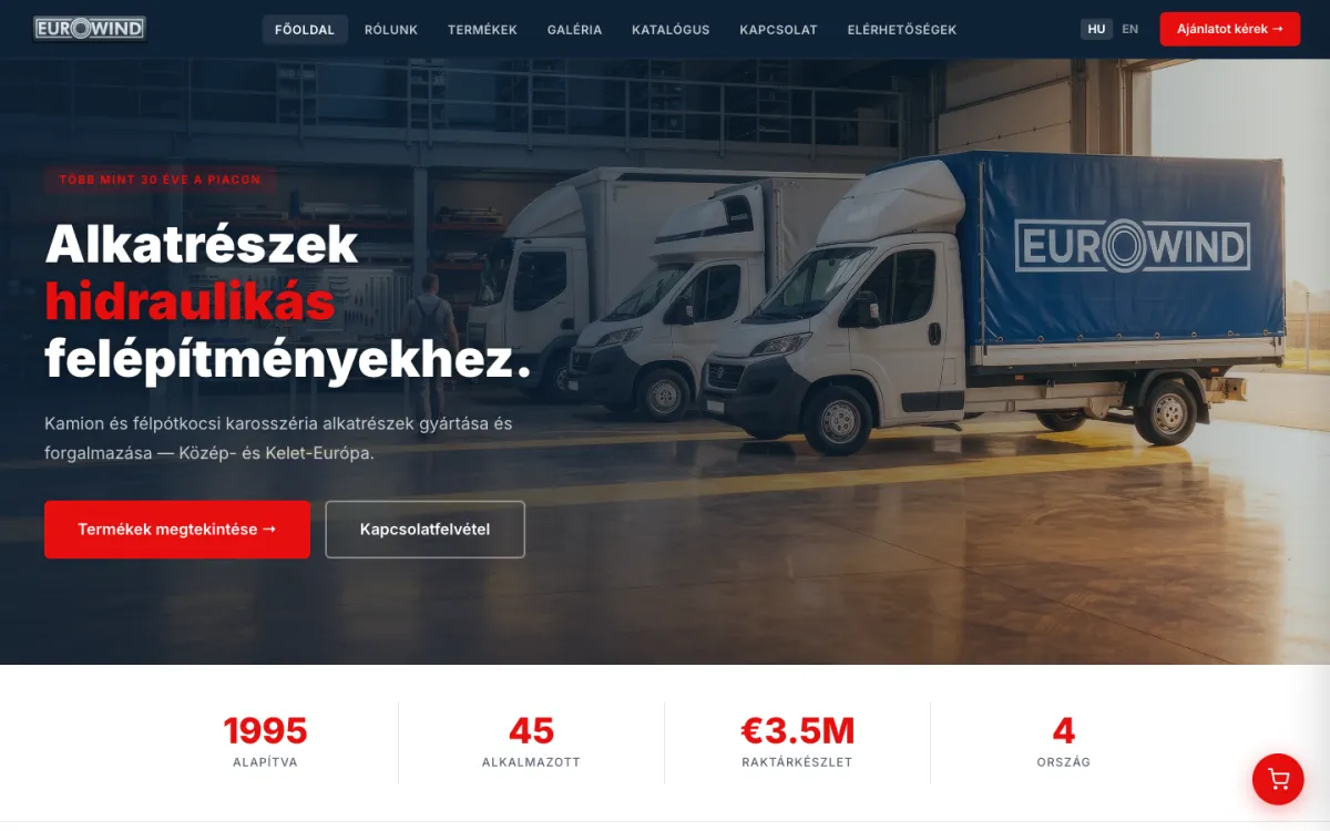 Konzept-Website Eurowind Kft.