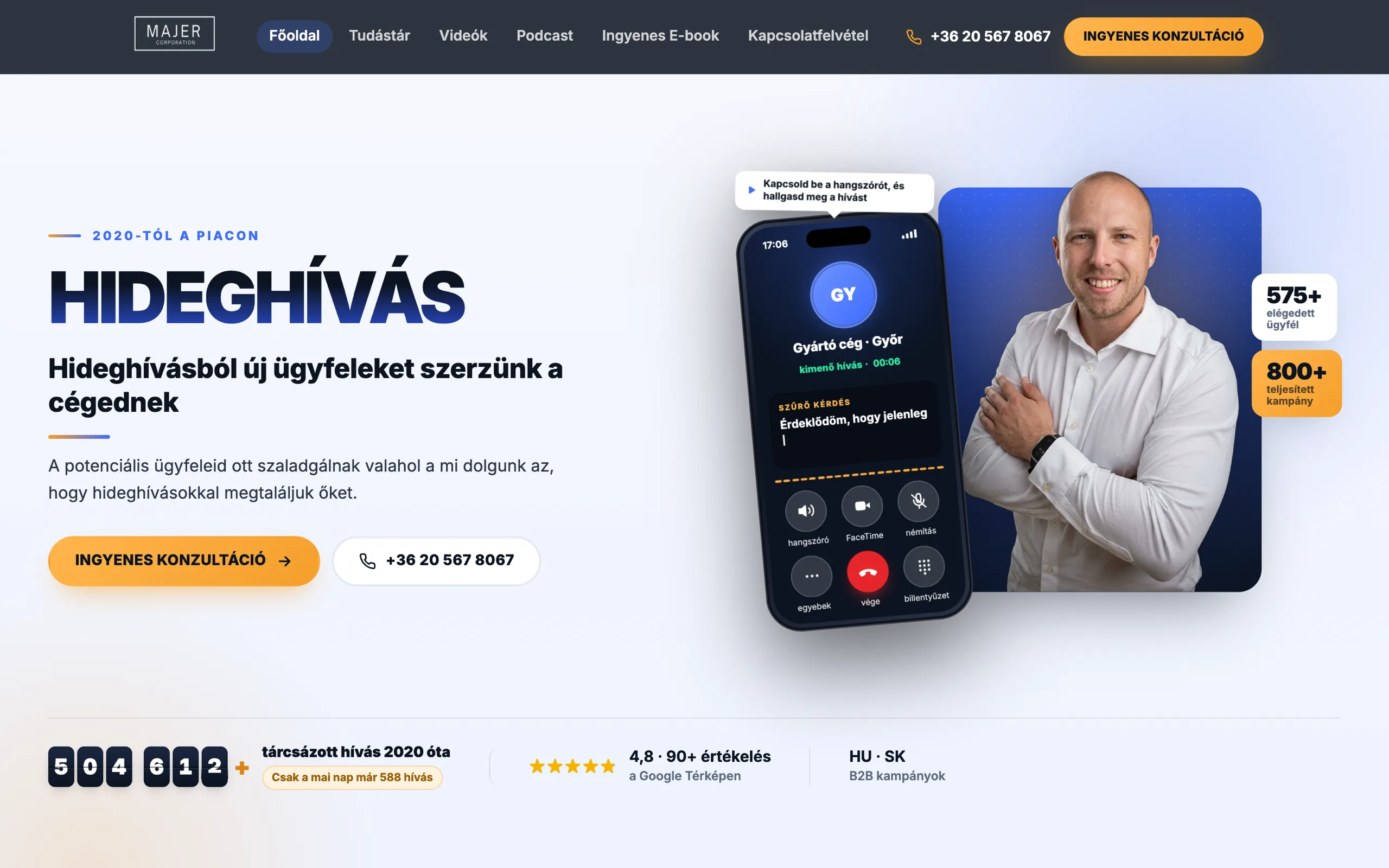 A hideghivasok.com új, egyedi fejlesztésű oldala